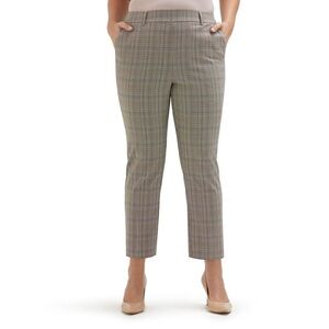 NWT Rafaella Women's Plaid Pull-On Stretch Ankle Pants Plus Size 18